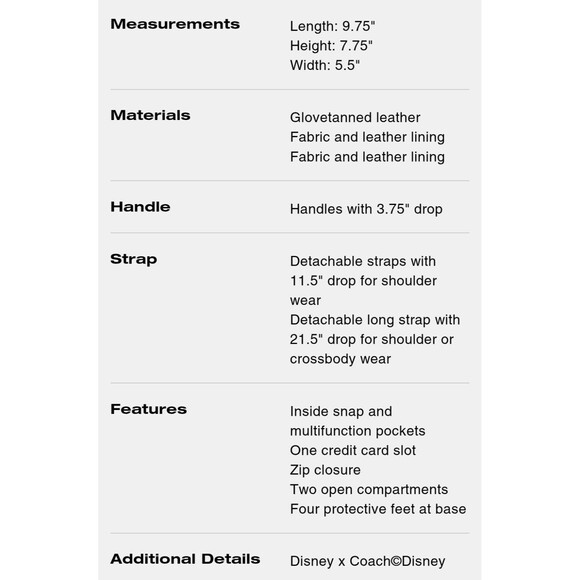 COACH X DISNEY ROGUE 25 MICKEY MOUSE & FRIENDS BAG *PLUS WALLET -HONEY BROWN NWT - Picture 15 of 16